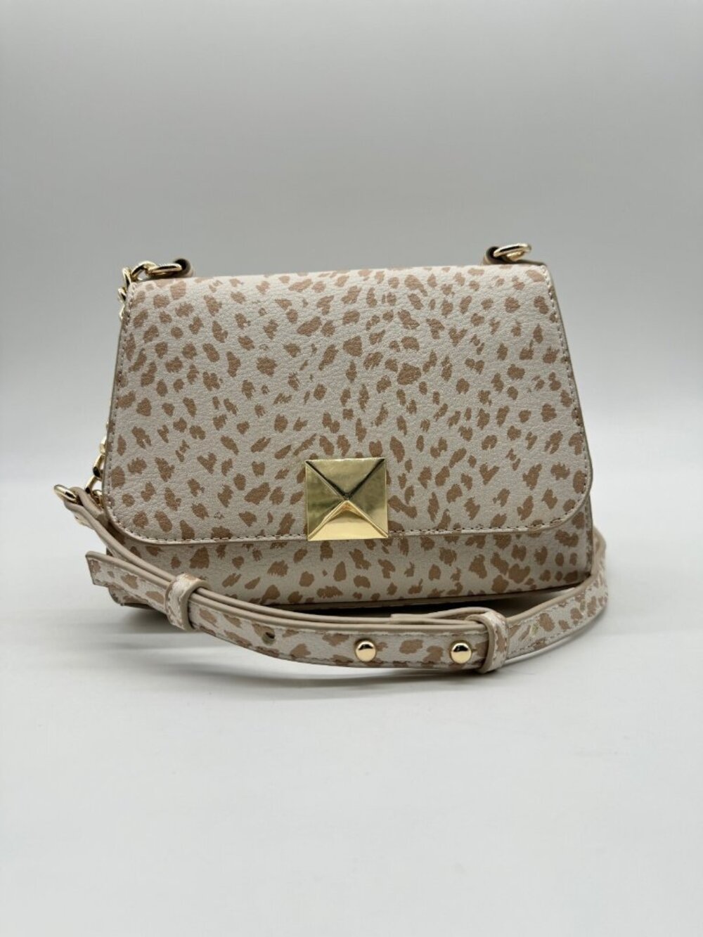 INC Sibbell faux-leather women's mini crossbody bag -Bone microspots /Beige~ - Picture 3 of 10